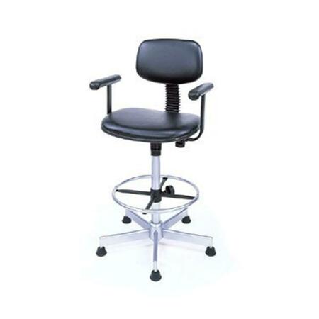 NEXEL 20-24 Adjustable Height Swivel Chair with Fixed T-Arms- Gray SCF22GY